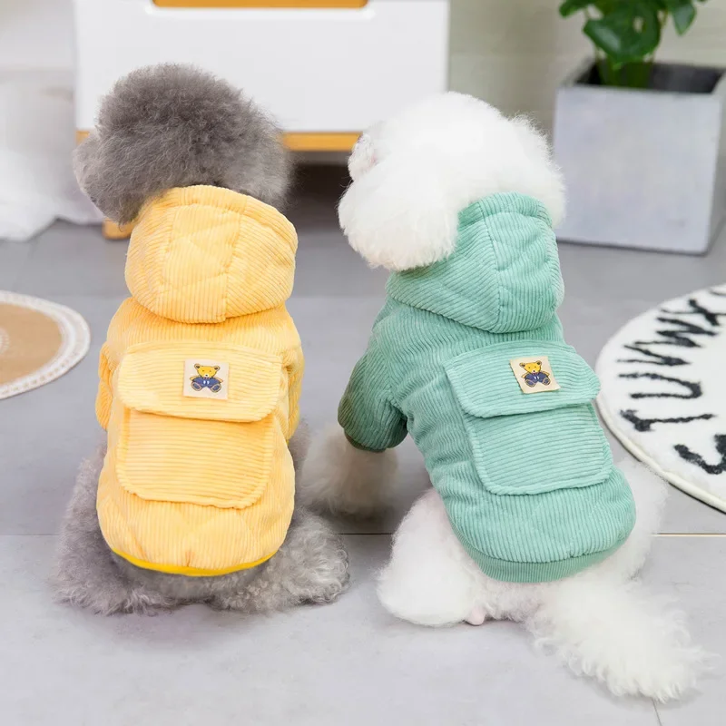 D Ring Strap - Corduroy hondenjas met riem D-ring Winterhond